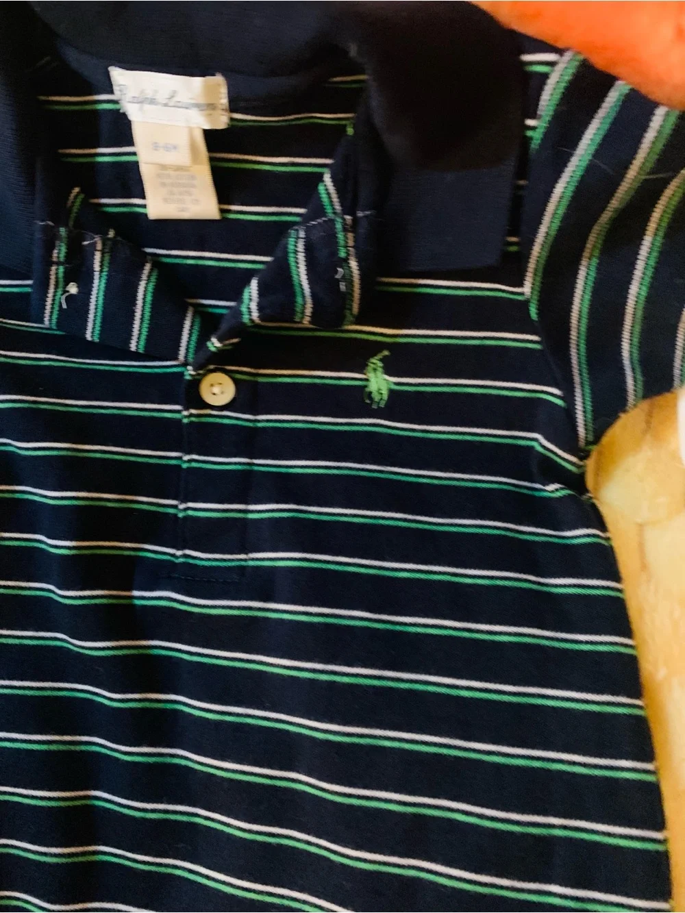 Baby Boy Summer Sets Tommy Hilfiger 6-9M Yellow & Ralph Lauren Navy Striped 3-6M